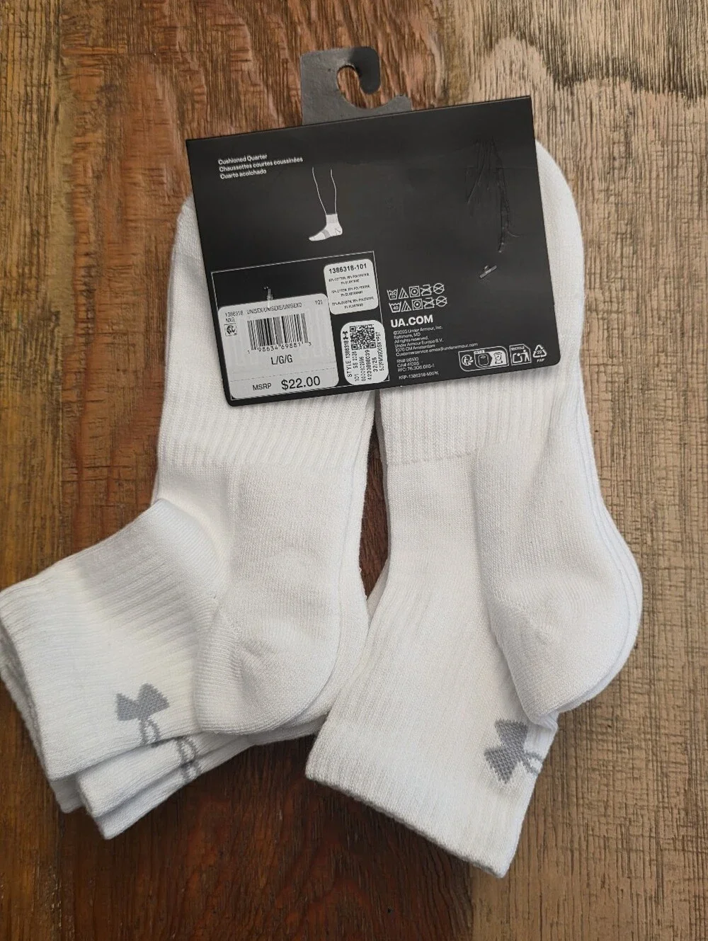 Unisex Under Armour Quarter Socks 6-Pack